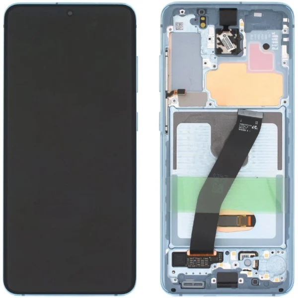 Samsung Galaxy S20 SM-G980 Lcd Ekran Dokunmatik Çıtalı Mavi