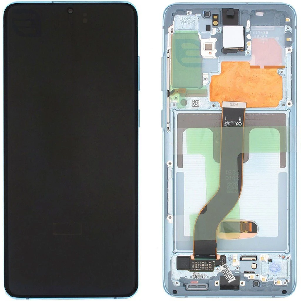 Samsung Galaxy S20 Plus SM-G985 Lcd Ekran Dokunmatik Çıtalı Mavi
