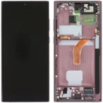 Samsung Galaxy S22 Ultra SM-S908 Lcd Ekran Dokunmatik Çıtalı Bordo