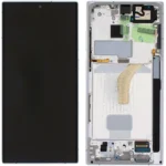 Samsung Galaxy S22 Ultra SM-S908 Lcd Ekran Dokunmatik Çıtalı Beyaz