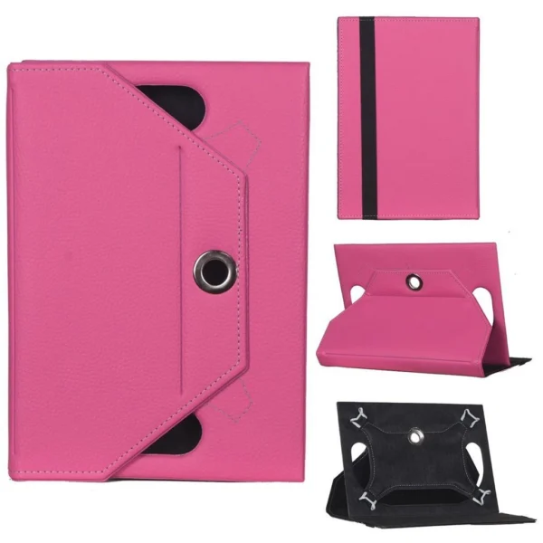 Lenovo TB3-850F Universal Standlı Tablet Kılıfı Pembe