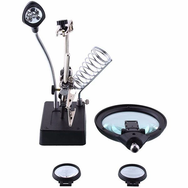 MG16129-C Mücevher Hobi İçin Büyüteçli Havya Standı