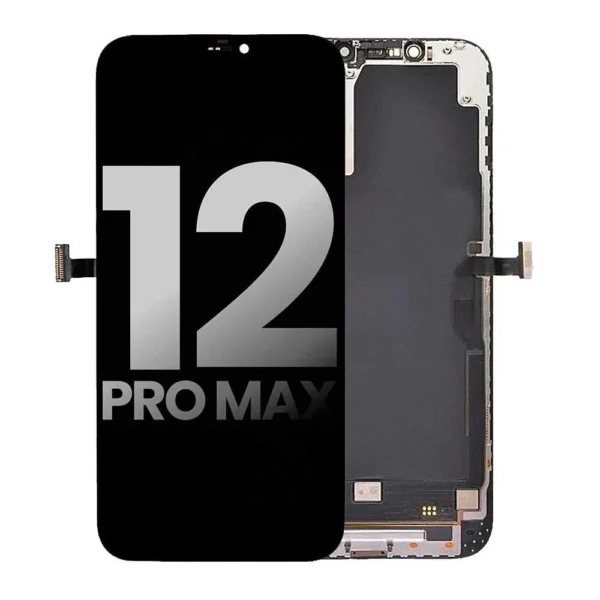 Apple iPhone 12 Pro Max Uyumlu Lcd Ekran Dokunmatik Siyah Servis Revize