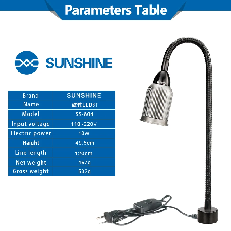 Sunshine Ss-804 Mıknatıslı Masa Üstü Lamba