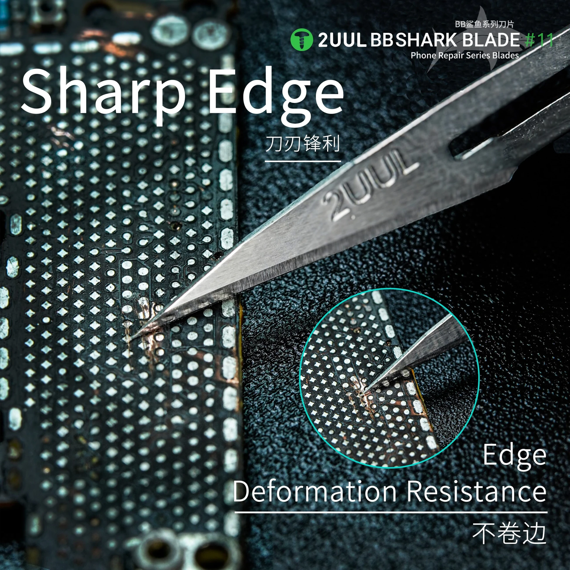 2uul DA18 BB Shark Blade Serisi Yüksek Karbonlu Çelik No.11 Bıçak – 100 Adet