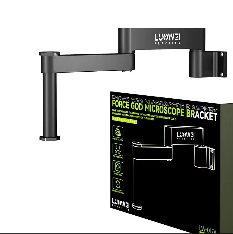 Luowei LW-017 360° Dönebilen Katlanabilir Kaldırma Özellikli Mikroskop Üniversal Metal Braket Kolu