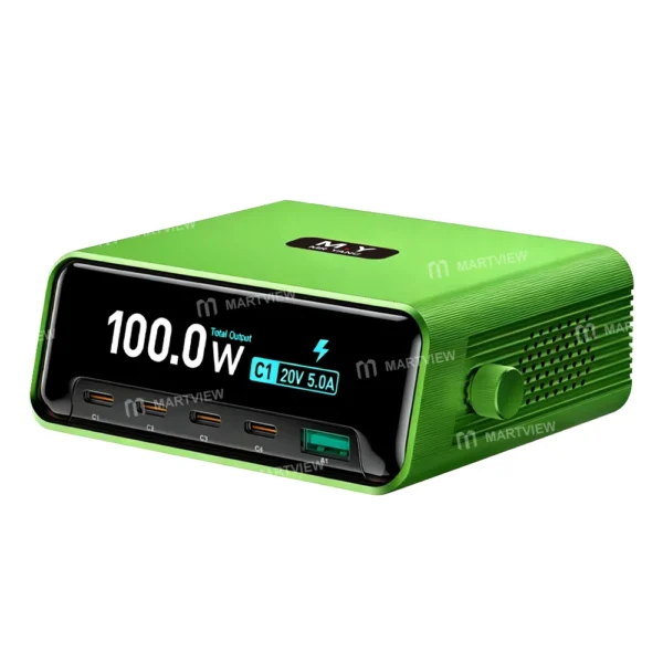 Mr.Yang 100W Hızlı Şarj Özellikli Renkli Geniş Ekranlı Akıllı Masaüstü Şarj İstasyonu