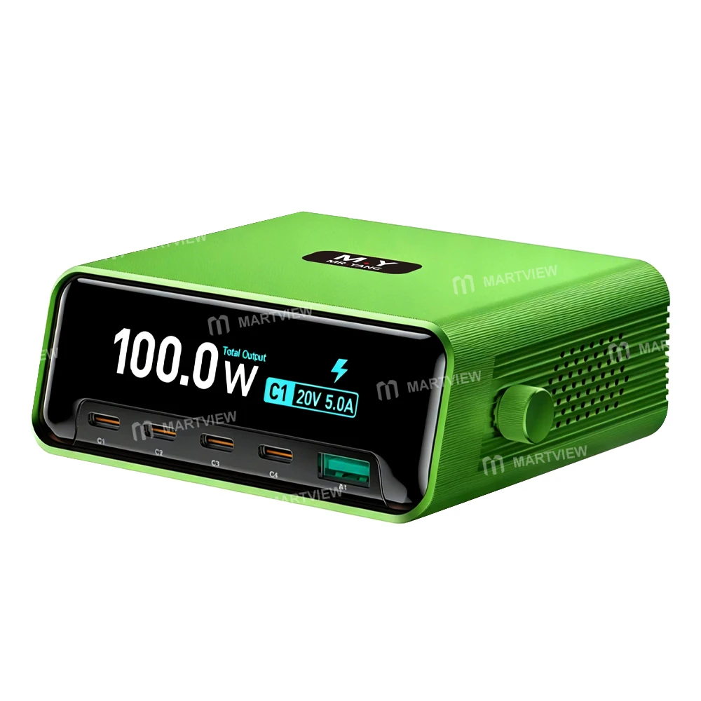 Mr.Yang 100W Hızlı Şarj Özellikli Renkli Geniş Ekranlı Akıllı Masaüstü Şarj İstasyonu