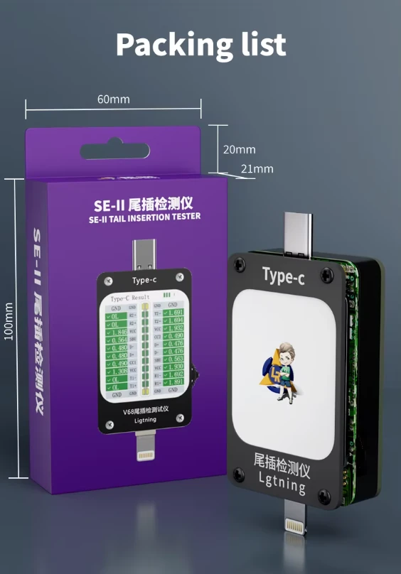 Lanrui SE-II Lightning / Type-C Analiz Ve test Cihazı