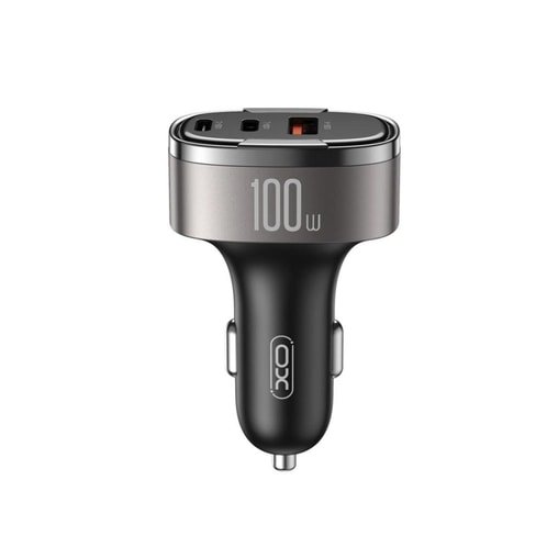 CC61 100W USB-C (TYPE-C) | Lightning | USB-A 3 Çıkışlı Voltaj Gösterge Ekranlı Araç içi Şarj Aleti Adaptör